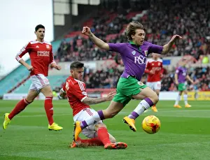 Bristol City's Luke Freeman Tackled by Swindon Town's Ben Gladwin during Swindon Town vs