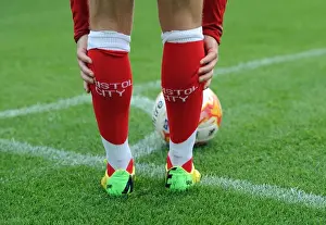 Bristol City V Scunthorpe Prints: Bristol City's Luke Freeman: A Unique Socks Moment at Ashton Gate (September 6, 2014)
