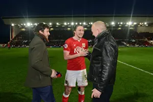 Middlesbrough Prints: Bristol City's Man of the Match Celebrates with Trophy after Victory over Middlesbrough