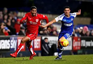Ipswich Town V Bristol City Prints: Bristol City's Mark Little Breezes Past Ipswich Town's Myles Kenlock during Sky Bet Championship Match