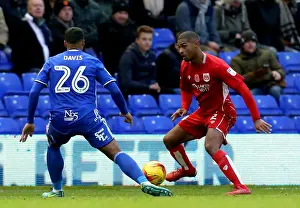 Bristol City's Mark Little Clashes with Birmingham City's David Davis in Championship Showdown at St. Andrews Stadium (November 2016)