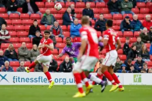 Barnsley V Bristol City Prints: Bristol City's Mark Little Sends a Cross at Barnsley's Oakwell Stadium, 2014