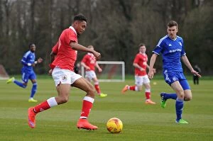 Images Dated 13th April 2015: Bristol City's Marley Bishop Charges Forward Against Ipswich Town U21s