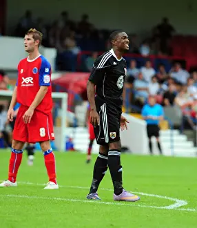 Bristol Citys Marlon Jackson shows his frustration after going close