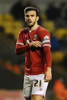 Images Dated 8th March 2016: Bristol City's Marlon Pack Adjusts Arm Band at Molineux Stadium during Wolves vs