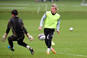 Training 10-1-12 Prints: Bristol City's Martyn Woolford in Focus: Training at Memorial Stadium (January 2012)