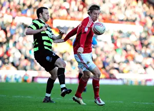 Bristol City's Martyn Woolford Holds Ball at Ashton Gate Stadium during Bristol City vs Scunthorpe United Championship Match, 2010