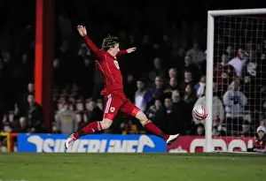 Bristol City's Martyn Woolford Narrowly Misses Goal vs. Portsmouth (Championship, 08/03/2011)