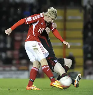 Bristol City V Middlesbrough Prints: Bristol City's Martyn Woolford Takes Shot Against Middlesbrough - Neil Phillips/Pinnacle