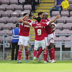 Images Dated 11th August 2013: Bristol City's Marvin Elliott Celebrates Goal Against Coventry City - Sky Bet League One Rivalry