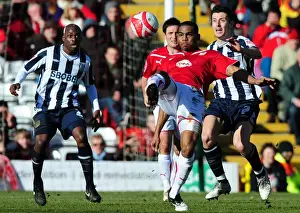 Framed Print : Bristol City's Marvin Elliott Clears Ball from Robert Koren as Youssuf Mulumbu Looks On: Bristol City vs. West Bromwich Albion, Football Championship, 2010 Framed Print : Bristol City's Marvin Elliott Clears Ball from Robert Koren as Youssuf Mulumbu Looks On: Bristol City vs. West Bromwich Albion, Football Championship, 2010