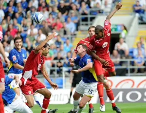 Bristol City`s Marvin Elliott powers this header goalwards