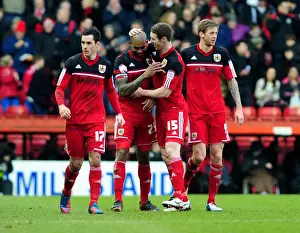 Bristol City V Nottingham Forest Prints: Bristol City's Marvin Elliott Scores the Winning Goal Against Nottingham Forest in Npower Championship Match