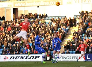 Gillingham V Bristol City Prints: Bristol City's Matt Smith Charges Towards Goal in Sky Bet League One Clash against Gillingham