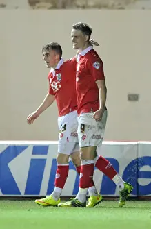 Bristol City's Matt Smith and Joe Bryan Celebrate Goal Against Port Vale, Sky Bet League One, Ashton Gate