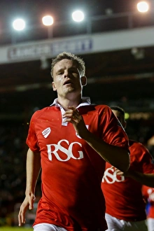 Framed Print : Bristol City's Matt Smith Scores the Opener: 1-0 vs. Gillingham in Johnstones Paint Trophy Final Leg (January 2015)