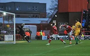 Bristol City V Yeovil Town Prints: Bristol City's Matt Smith Scores Opening Goal Against Yeovil Town at Ashton Gate