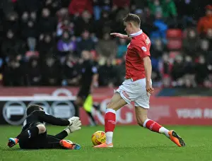 Bristol City V Yeovil Town Prints: Bristol City's Matt Smith Takes On Jed Steer of Yeovil Town in Sky Bet League One Clash at Ashton Gate