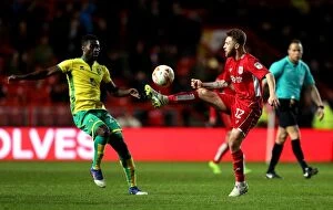 Images Dated 7th March 2017: Bristol City's Matt Taylor in Control: A Pivotal Moment at Ashton Gate during Bristol City vs