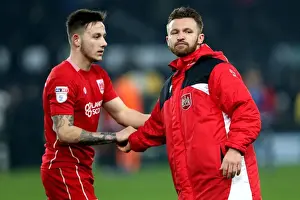 Derby County V Bristol City Prints: Bristol City's Matty Taylor and Josh Brownhill in Action Against Derby County, 2017