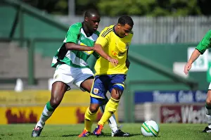 Framed Print : Bristol City's Maynard and N'Gala Clash in Pre-Season Friendly Against Yeovil Town (Bristol City vs Yeovil)