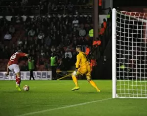 Images Dated 19th August 2014: Bristol City's Missed Opportunity: Wilbraham Fails to Convert Pass from Leyton Orient's Legzdins