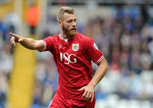 Bristol City's Nathan Baker in Action Against Birmingham City - Sky Bet Championship Clash (September 12, 2015)