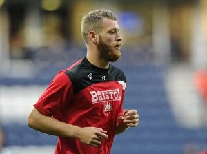 Images Dated 15th September 2015: Bristol City's Nathan Baker in Action at Deepdale Stadium (Sky Bet Championship)