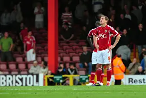 Bristol City's Neil Kilkenny Disappointed After Conceding Goal vs. Peterborough United (15/10/2011, Championship)