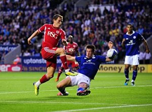 Leicester City v Bristol City Collection: Bristol City's Neil Kilkenny Thwarts Leicester City's Sean St