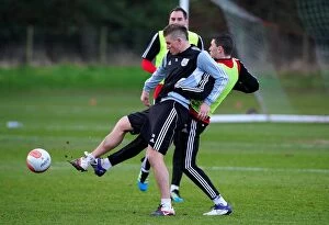 Images Dated 12th January 2012: Bristol City's New Signing Chris Wood Trainings Debut
