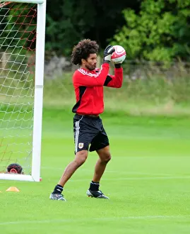 Bristol Citys new signing and Englands number one David James enjoys his first day of Training