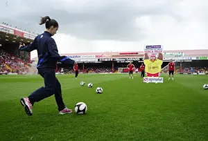 Bristol City's New Signing Keka Takes the Belly Challenge at Ashton Gate - Bristol City vs Bradford City, Sky Bet League One
