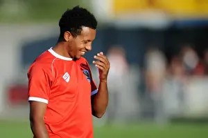 Weston V Bristol City Prints: Bristol City's New Signing Korey Smith in Action for the First Time against Weston Super Mare