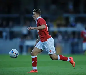 Weston V Bristol City Prints: Bristol City's New Signing Luke Freeman Celebrates with Trophy after Pre-Season Win