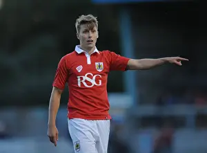Bristol City's New Signing Luke Freeman Poses with Trophy at Woodspring Stadium after Pre-Season Friendly against Weston Super Mare, July 2014