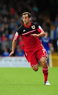 Bristol City's New Signing Sam Baldock in Action against Cardiff City