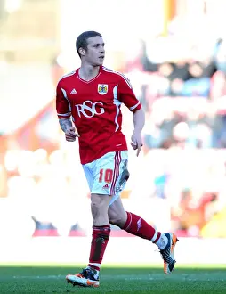 Bristol City V Blackpool Prints: Bristol City's New Signing Sean Davis in Action at Ashton Gate Stadium Against Blackpool