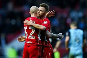 Bristol City V Rotherham United Prints: Bristol City's New Signings Cotterill and Taylor Celebrate 1-0 Win Over Rotherham United