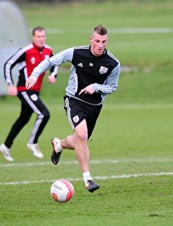 Training 12-1-12 Collection: Bristol City's New Striker Chris Wood Joins Team Training for the First Time