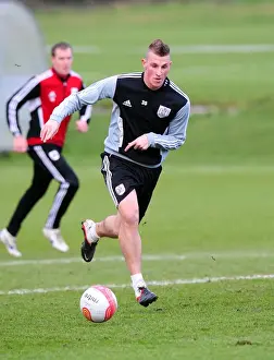 Training 12-1-12 Prints: Bristol City's New Striker Chris Wood Joins Team Training for the First Time