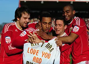 Bristol City V Burnley Prints: Bristol City's Nicky Maynard Doubles the Score: Thrilling Championship Clash vs