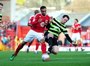 Bristol City V Scunthorpe United Prints: Bristol City's Nicky Maynard Fouled by Sam Togwell during Championship Match vs Scunthorpe United (26/02/2010)