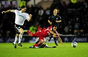 Images Dated 10th December 2011: Bristol City's Nicky Maynard Fouls by Craig Bryson in Derby County Championship Clash