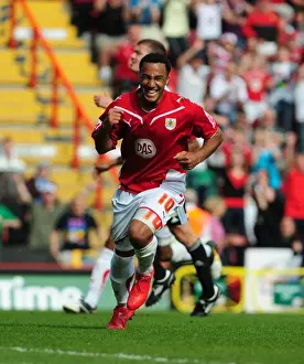 Bristol City V Derby County Prints: Bristol City's Nicky Maynard Reaches Twenty-Goal Milestone in Thrilling Championship Clash vs