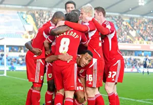 Millwall V Bristol City Prints: Bristol City's Nicky Maynard Scores Brace in Championship Match against Millwall (November 2011)