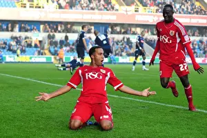 Millwall V Bristol City Prints: Bristol City's Nicky Maynard Scores Brace in Championship Match vs
