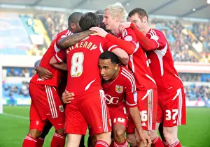 Millwall V Bristol City Prints: Bristol City's Nicky Maynard Scores Double: Millwall vs