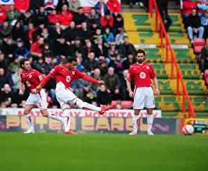Bristol City V Newcastle Utd Prints: Bristol City's Nicky Maynard Scores Free-Kick Goal Against Newcastle United in 2010 Championship Match