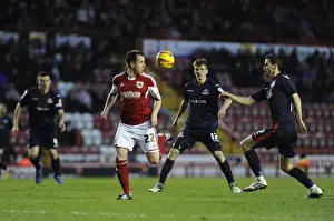 Bristol City V Walsall Prints: Bristol City's Nicky Shorey Faces Pressure at Ashton Gate during Bristol City v Walsall Football Match